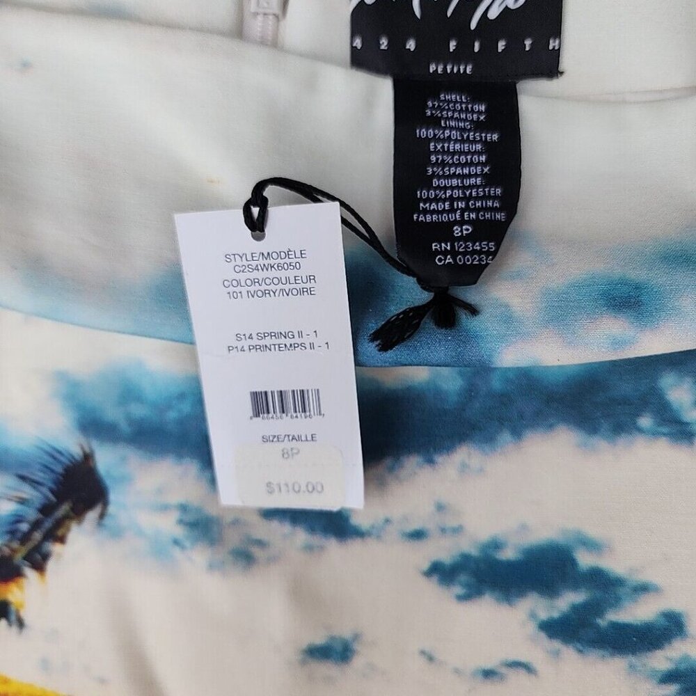 Lord & Taylor $110 RTL Palm Beach Graphic Print Lined Pencil Skirt Sz 8P NWT - Picture 4 of 8